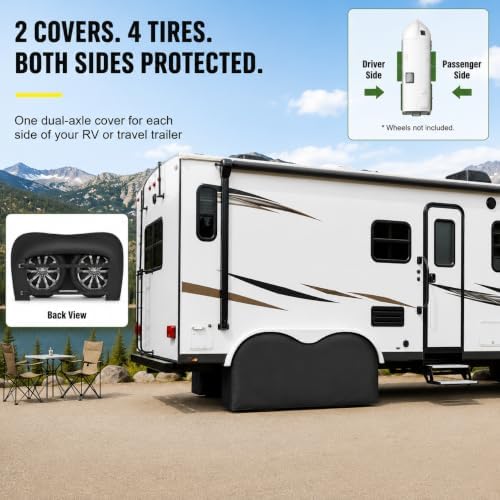 RV Tire Covers: Dual Axle Trailer Tire Cover Protect 4 Wheel 27"-30" - Image 3