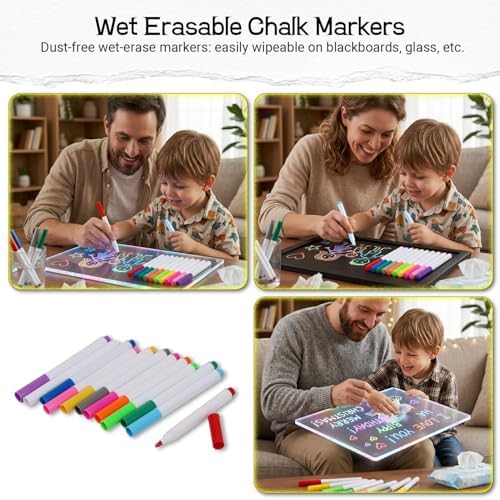 12 PCS Purple Liquid Chalk Markers, Fine Tip Neon Erasable Pens - Image 5