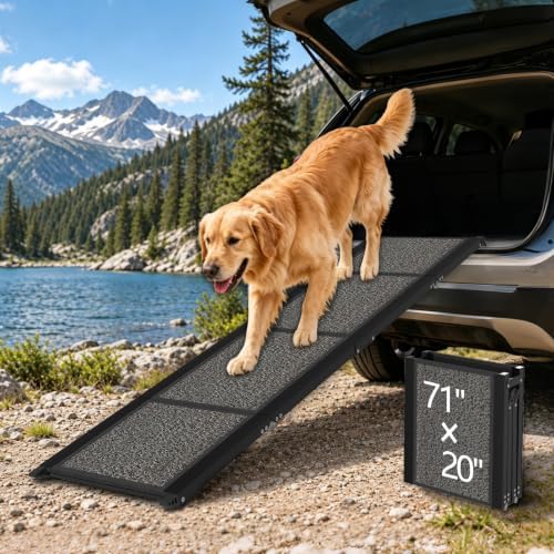 Dog Ramp for Car 71" L x 20" W, Foldable Pet Ramp for Large Dogs by Unknown