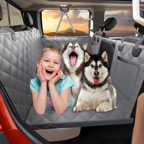 Dog Truck Seat Cover for Back Seat, Hard Bottom Pet Hammock by ROUWINNE