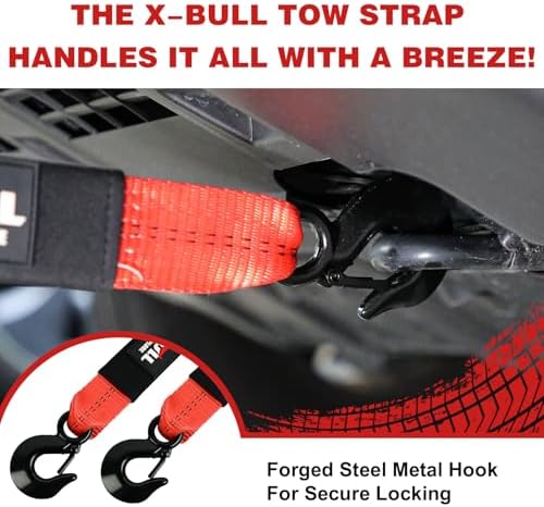 X-BULL Tow Strap with Forged Steel Hooks Lab Tested 10, 321lbs Break Strength - Image 5