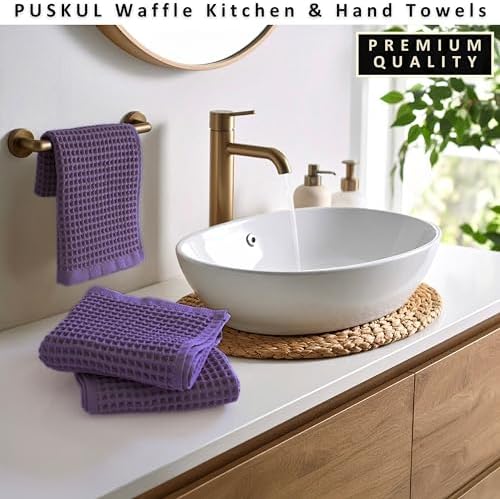PÜSKÜL Natural 100% Turkish Cotton Waffle Kitchen and Hand Towels - Image 4