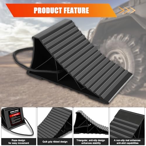 Wheel Chocks for RV Trailer, 4 Pack Non Slip Wheel Chocks for Travel Trailers - Image 4