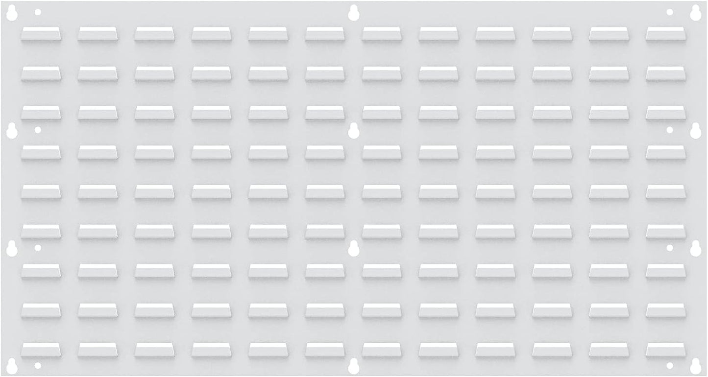 Akro-Mils 30636 Heavy Duty Wall Mount Garage Storage Steel Louvered Panel | Wall Storage Bin Hanging Organizer System for AkroBins, 36-Inch W x 19-Inch H, White, 4 Pack
