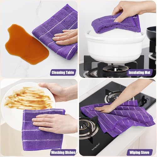 Homaxy Microfiber Kitchen Towels and Dishcloths Sets, 20 Pack - Image 5