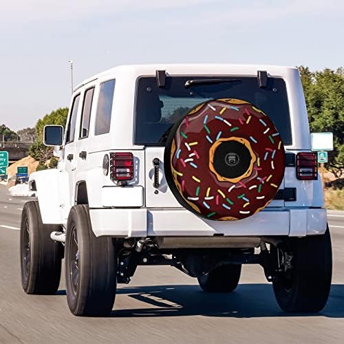Donut Spare Tire Cover with Backup Camera Hole Wheel Tire Cover Fit Trailer - Image 2
