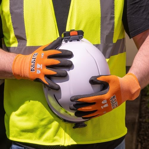 KLEIN TOOLS 60823 Work Gloves, Knit Dipped Cut Resistant ANSI A1 Nitrile Coated - Image 4