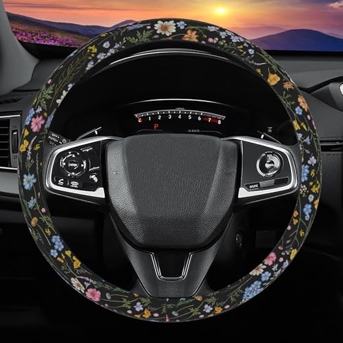 Wildflower Steering Wheel Cover, Flower Car Accessory by ExquisiteCarAccessories