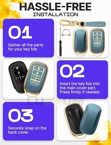 Lucrum Compatible with Honda Key Fob Cover & Keychain - Image 6