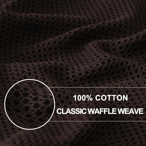 Homaxy 100% Cotton Waffle Weave Kitchen Dish Towels 24-Pack, Dark Brown - Image 2
