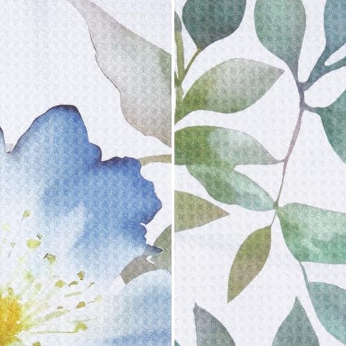 Ritz Waffle Microfiber Kitchen Towel 2pc Set – Flower Trio and Leaf – - Image 2