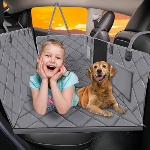 Hard Bottom Dog Car Seat Cover for Back Seat, Backseat Extender by ROUWINNE