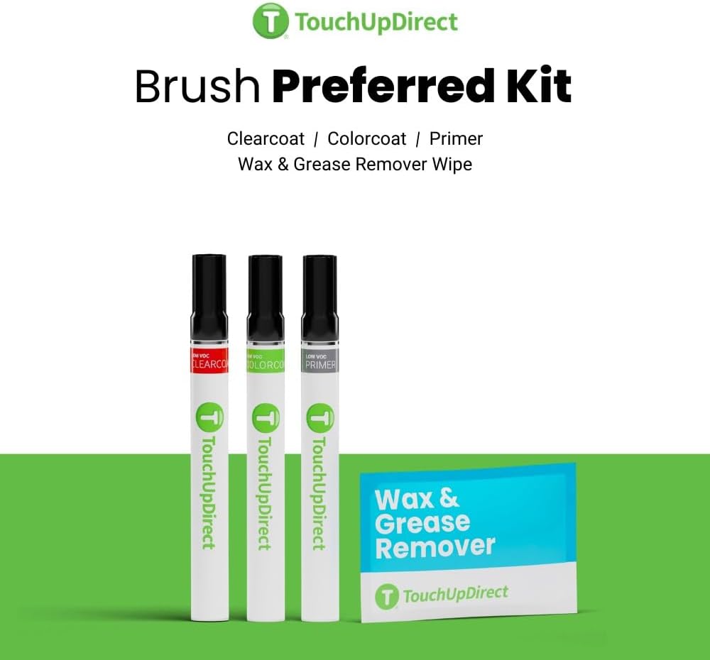 TouchUpDirect 221 Galactic Aqua Metallic Compatible with Toyota Exact Match Touch Up Paint Brush - Preferred Kit