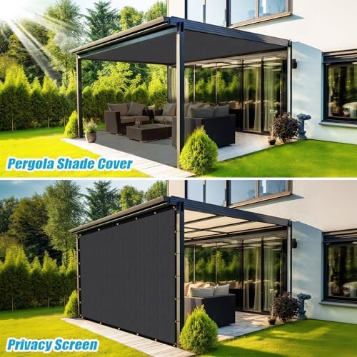 Amagenix 90% Pergola Shade Cover 23'X 24' Dark Gray Sun Shade Cloth - Image 4