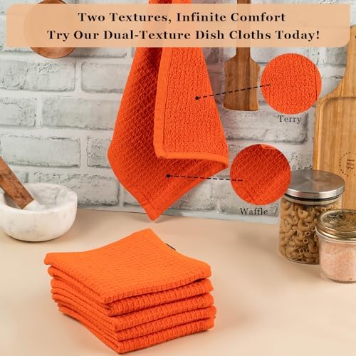 Dish Towels|Kitchen Dish Cloths Two-sided Waffle Terry|12x12 Inches 100% Cotton - Image 3