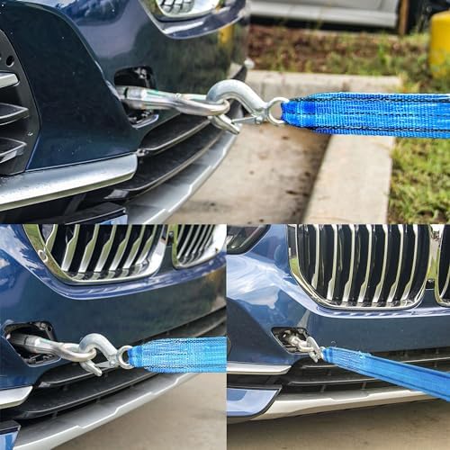HFS Heavy-Duty Tow Strap with Hooks | 10, 000-Pound Capacity | Woven Polyester - Image 2