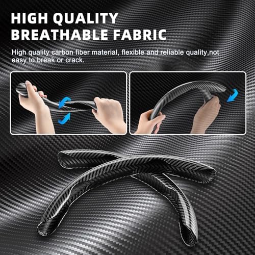 Amiss 3pcs Carbon Fiber Anti-Skid Steering Wheel Cover, Waterproof Design - Image 2