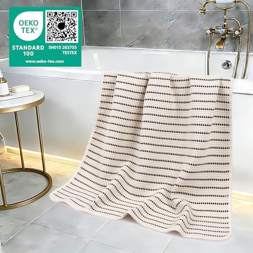 POLYTE 430 GSM Poly Blend Microfiber Quick Dry Waffle Bath Towel, 30x60 in - Image 5