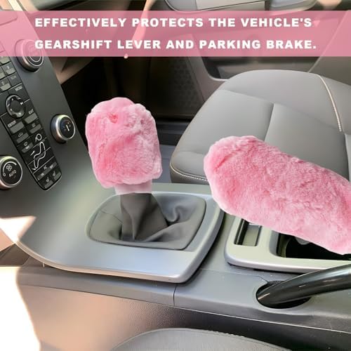 Sun Walker Fluffy Car Gear Shift Knob & Handbrake Cover, Furry Auto Hand Brake - Image 4