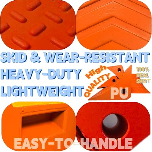 Heavy Duty Urethane Wheel Chocks 2-Pack, Large Non-Slip Wheel Stoppers - Image 3