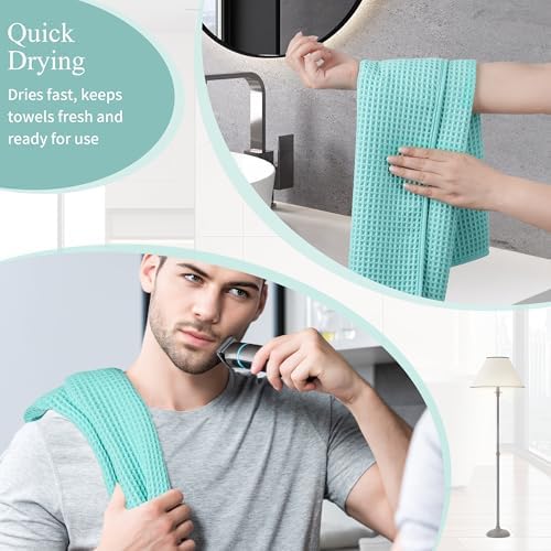 Microfiber Waffle Hand Towels, 2 Pieces, Fast Drying, Lint Free 430 GSM - Image 5