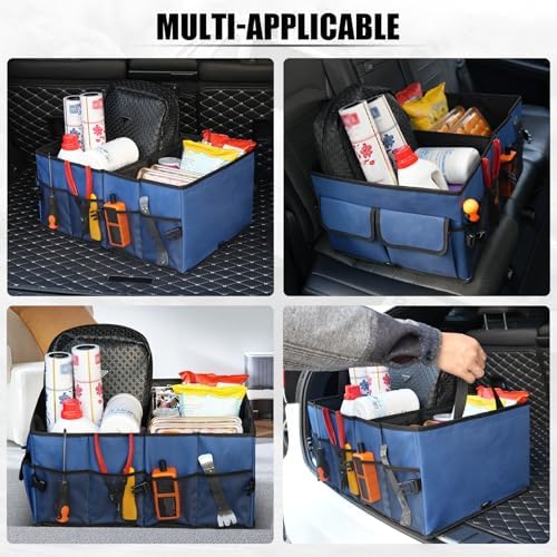 UYYE Auto Collapsible Trunk Organizer, 3 Large Compartments and 6 Pockets - Image 6