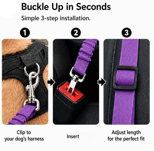 Dog Seat Belt 2Pcs, Retractable Pet Car Harness, Adjustable Dog Seat Belts - Image 3
