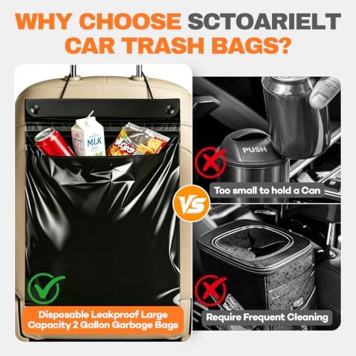 80 Count Hanging Car Trash Bags, Disposable Leak-proof Garbage Can - Image 3