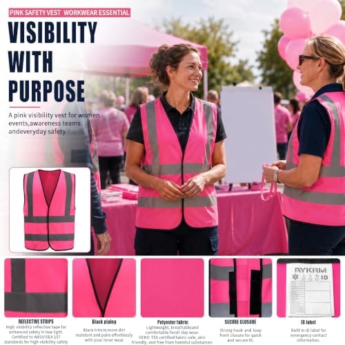 AYKRM 12 colour High visibility viz vest hi vis viz reflective work - Image 2