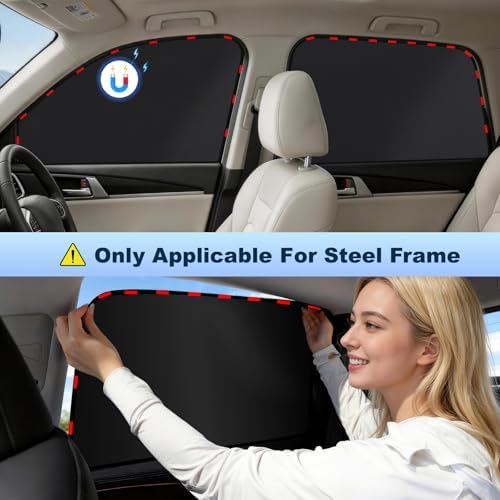 ZATOOTO Magnetic Car Window Shade 4 Pack, Car Privacy Curtain UV Block - Image 4