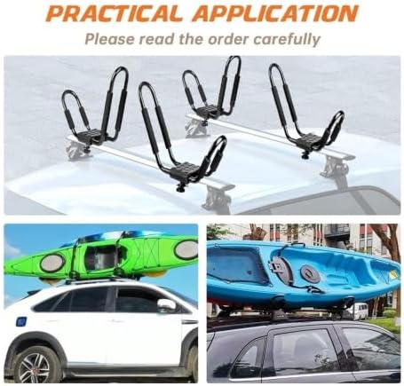 J Bar Kayak Roof Rack 2 Pair Heavy Duty Canoe Carrier - Image 7
