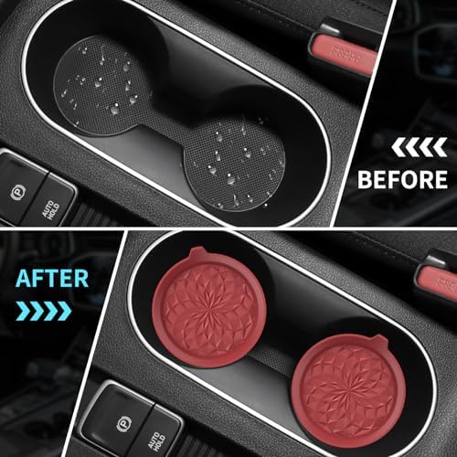 ME.FAN Car Cup Coasters Silicone Car Coasters/Automotive Cup Mats - Image 5