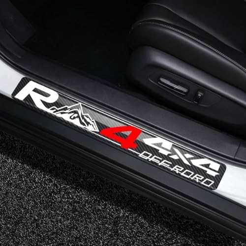 4Pcs for RAV4 Car Door Sill Protector 4D Carbon Fiber Door Entry Guard Door by Unknown