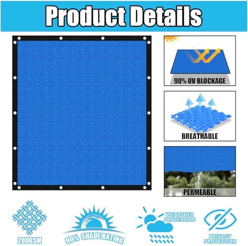 Amagenix 90% Pergola Shade Cover 8' X 9' Sun Shade Cloth - Image 3