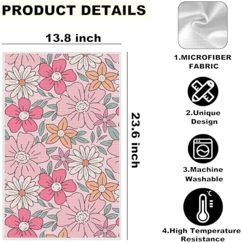 2 Pcs Colorful Flower Towels Decorative Hand Towels - Image 2