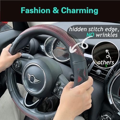 PINCTROT Large Size Steering Wheel Cover Great Grip 15.75 Inch - Image 2