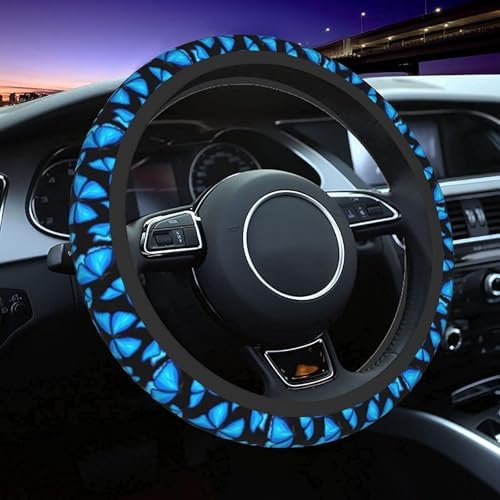 Blue Butterfly Steering Wheel Covers Non Slip Neoprene Steering Wheel Protector by KUOAICY