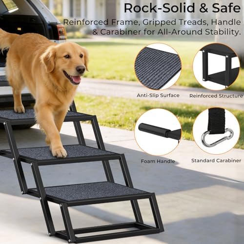 URPOWER Dog Stairs for Large Dogs Extra Wide 20" - Image 2