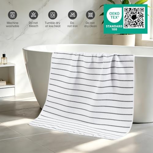 MICROFI New Microfiber Waffle Bath Towels, 2 Pieces, Fast Drying, Lint Free - Image 5