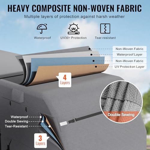 VEVOR Travel Trailer Cover, 27-30 ft RV Cover, 4-Layer Non-Woven Fabric Camper - Image 3
