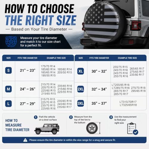 American USA Flag Spare Tire Cover - Image 6
