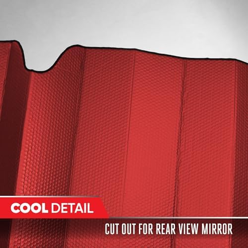 Motor Trend Red Accordion Folding Car Windshield Sun Shade - Image 5