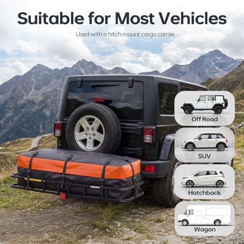 Forluck Waterproof Hitch Mount Cargo Carrier Bag, 20 Cubic Feet Soft Shell - Image 3