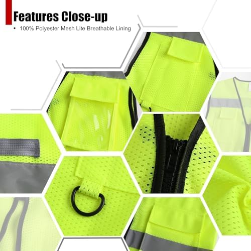 Safety Vest for Men Women Hi Vis Vest - Image 3