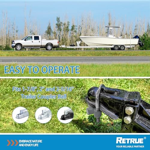 RETRUE Universal Trailer Coupler Lock, Adjustable Hitch Ball Lock - Image 6