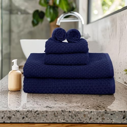 COTTON CRAFT Euro Spa Waffle Weave 6 Piece Towel Set - Image 2