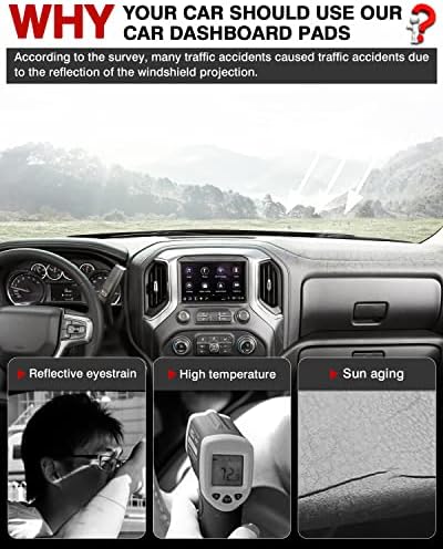 Autorder Dashboard Cover Mat for 2014-2018 Chevy Chevrolet Silverado/GMC Sierra - Image 2