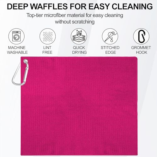 3 Pack 16" X 16" Golf Towels for Golf Bags, 3 DarkRed - Image 7