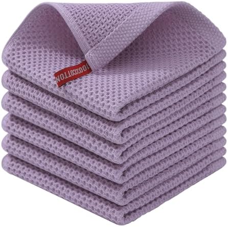 Kitinjoy 100% Cotton Waffle 6-Pack Kitchen Towels by Kitinjoy
