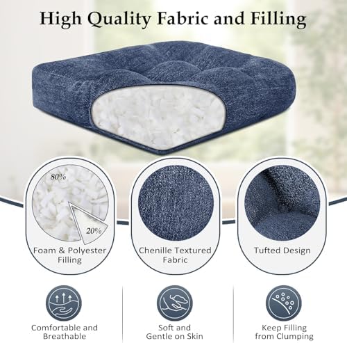 downluxe Chair Cushions for Dining Chairs 4 Pack, Tufted Indoor Chair Pads - Image 2